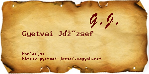 Gyetvai József névjegykártya